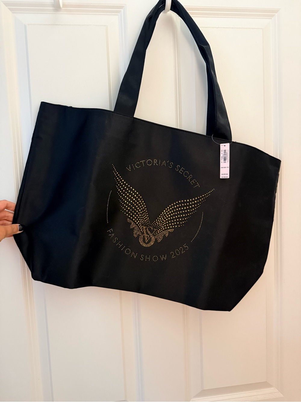 Victoria's Secret Black Tote with Gold Studded Wing Logo